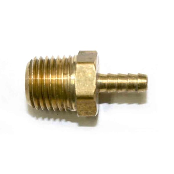 Interstate Pneumatics Brass Hose Barb Fitting, Connector, 1/8 Inch Barb X 1/4 Inch NPT Male End, PK 6 FM42-D6 - main